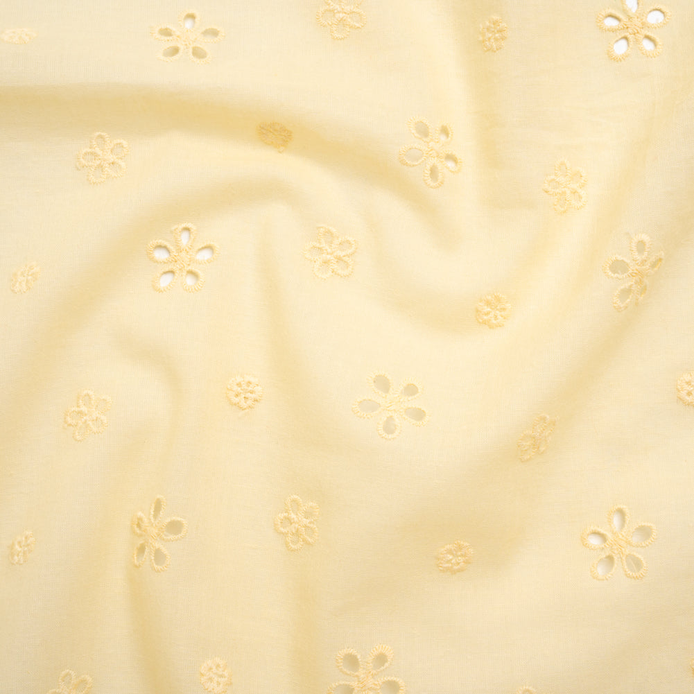 Embroidered Eyelet Cotton Voile - Vanilla Floating Flowers - Naomi Collection - Joann Fabrics