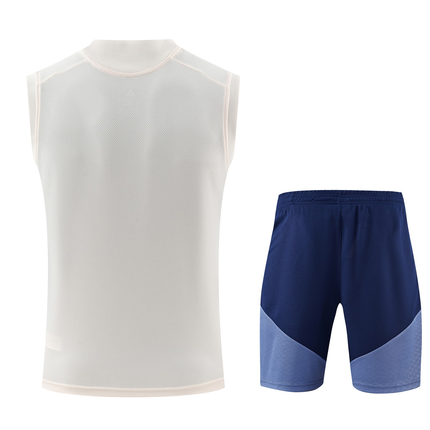 Bayern Munich 26-27 Vest Training Set - Cream Vest and Deep Blue With Light Blue Accents Shorts - UnitedFutballJersey