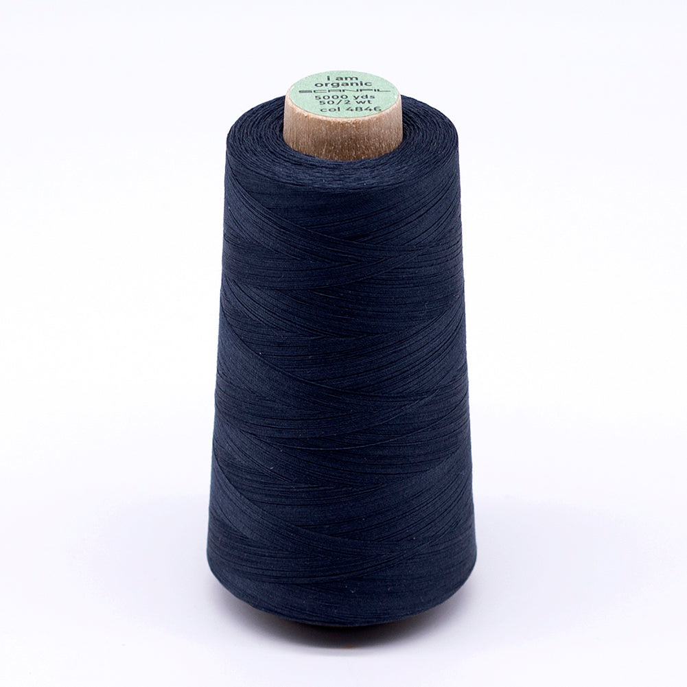 SCANFIL® 50wt Organic Pima Cotton Thread 5000 yd Cones - 4846 Midnight Navy - Joann Fabrics