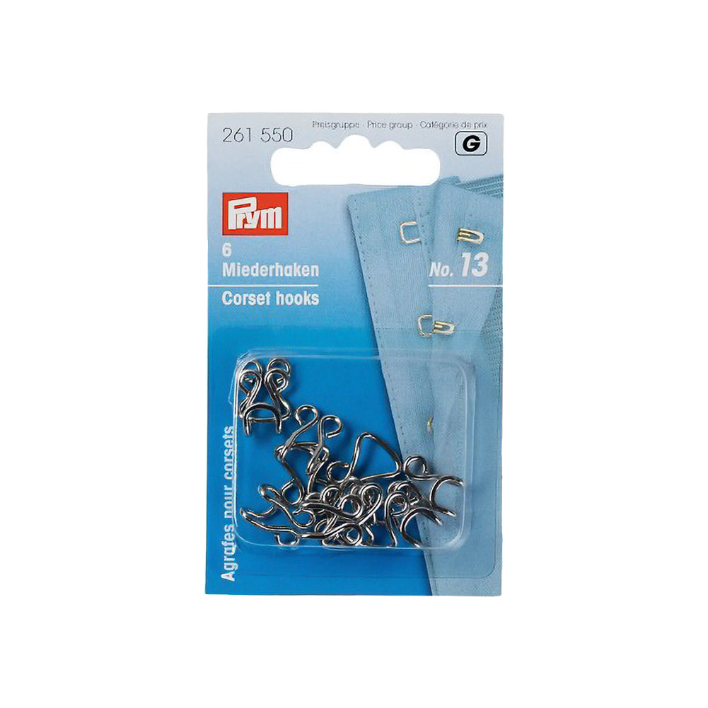 Prym Corset Hooks & Eyes - Silver Size 13 - 6 Sets - Joann Fabrics
