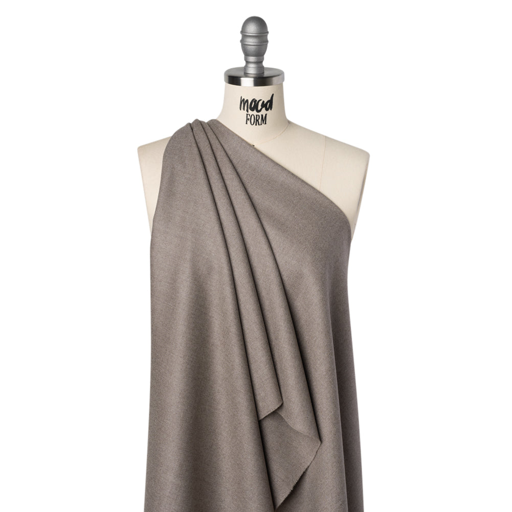 Brushed Virgin Wool Twill Made in Italy - Heathered Greige - Joann Fabrics