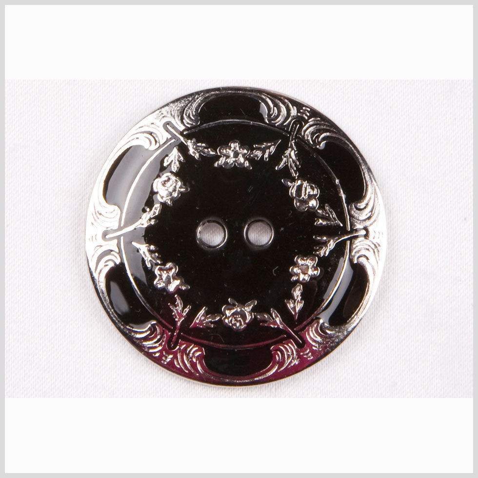 New Silver/Black Metal Coat Button - 48L/30.5mm - Joann Fabrics