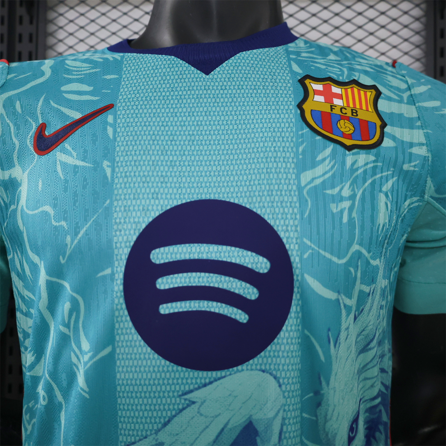 Barcelona 26-27 Mint Green Blue Bird Special Jersey - Player Version - UnitedFutballJersey
