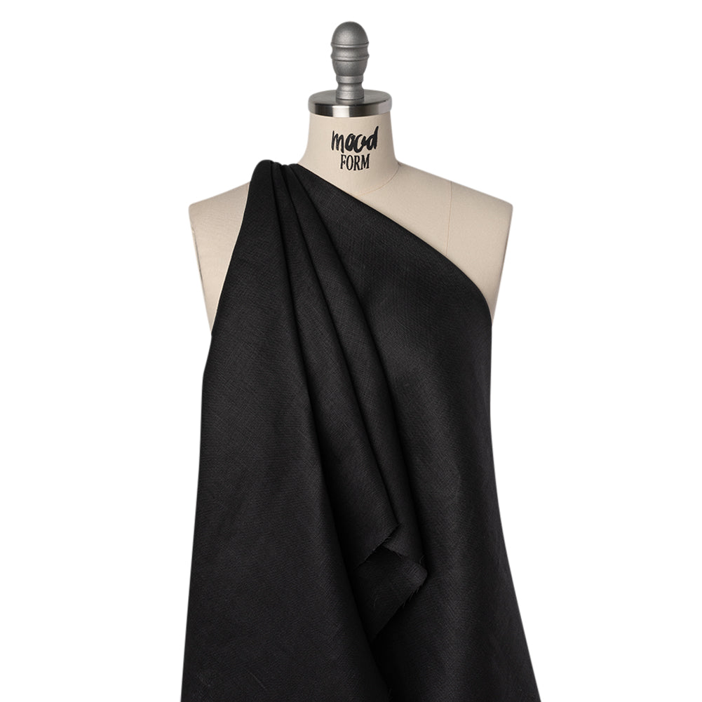 Medium Weight Linen Woven - Black - Famous Australian Designer Deadstock - Joann Fabrics