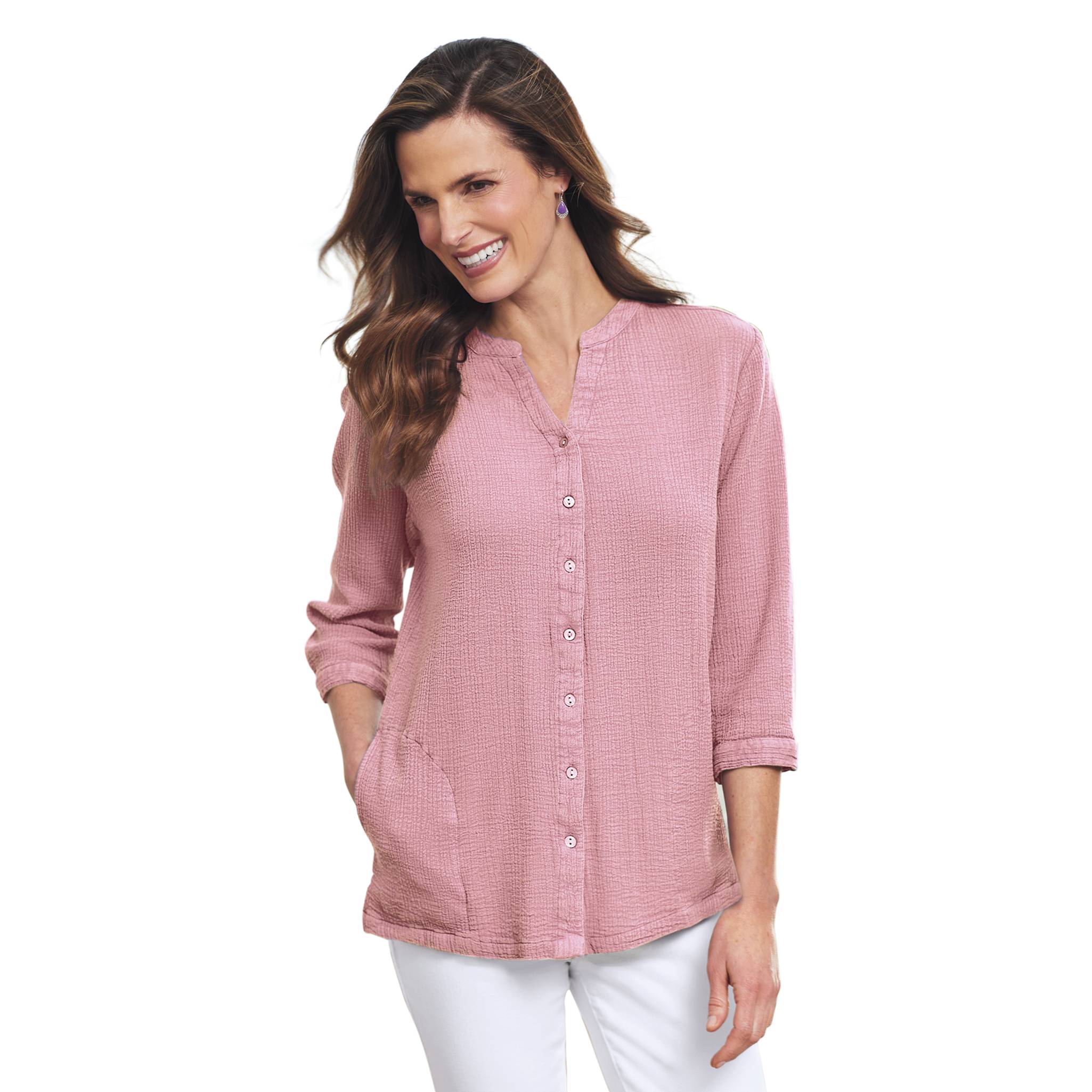 Vintage-Wash Double-Gauze Tunic - Northstyle Catalog