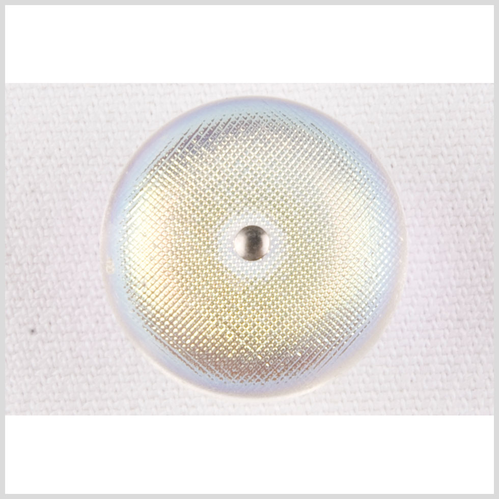 Plastic Shank Back Button - 24L/15mm - Iridescent White Dome with Metal Center - Joann Fabrics