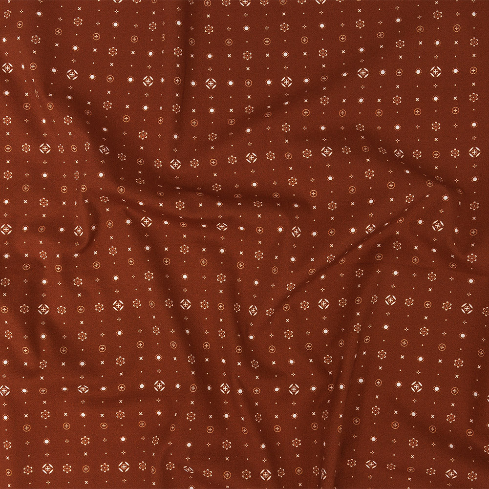 Mood Exclusive Terracotta Celestial Shapes Stretch Cotton Poplin - Joann Fabrics