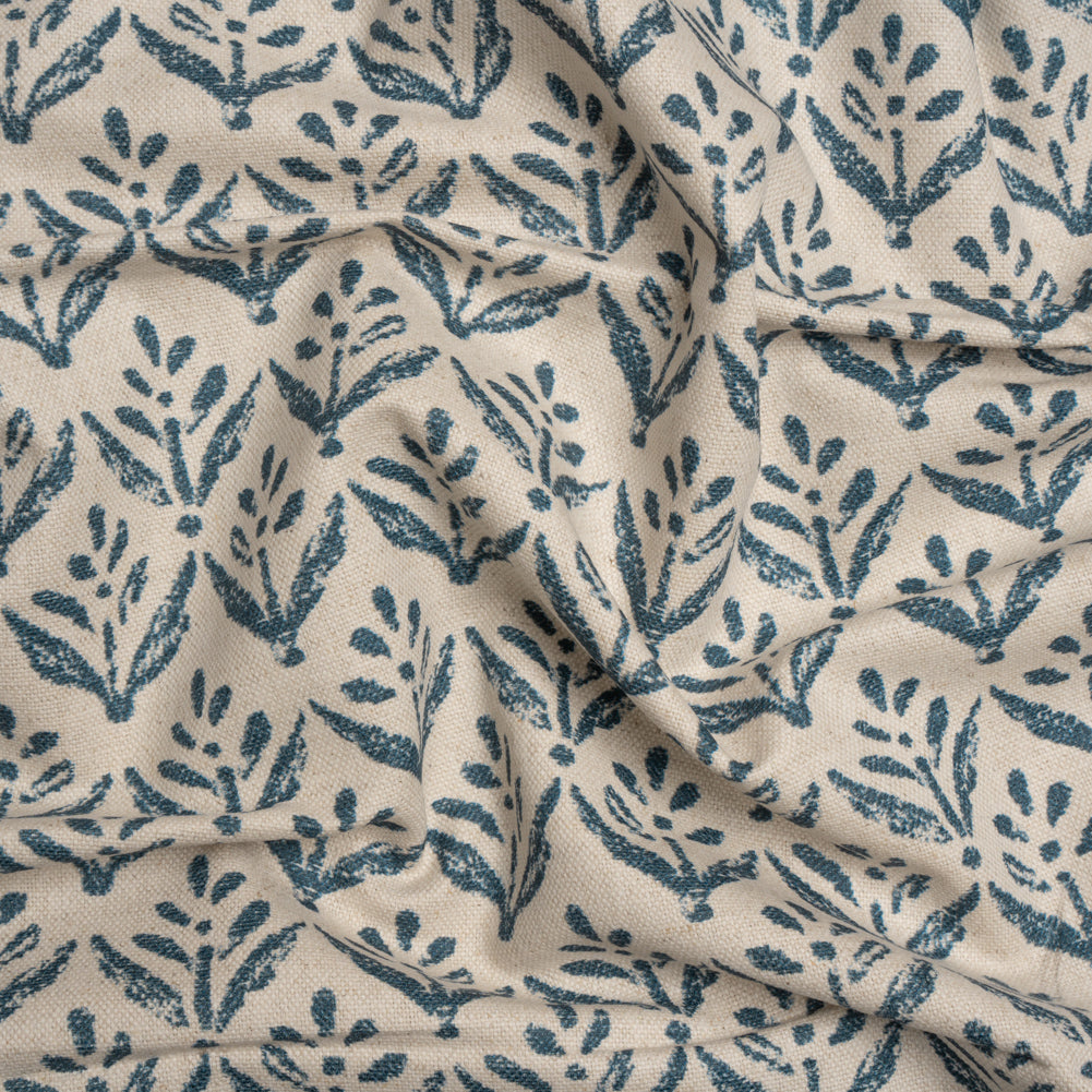 Cotton and Linen Canvas Print - Midnight Simple Flowers - British Imported - Joann Fabrics
