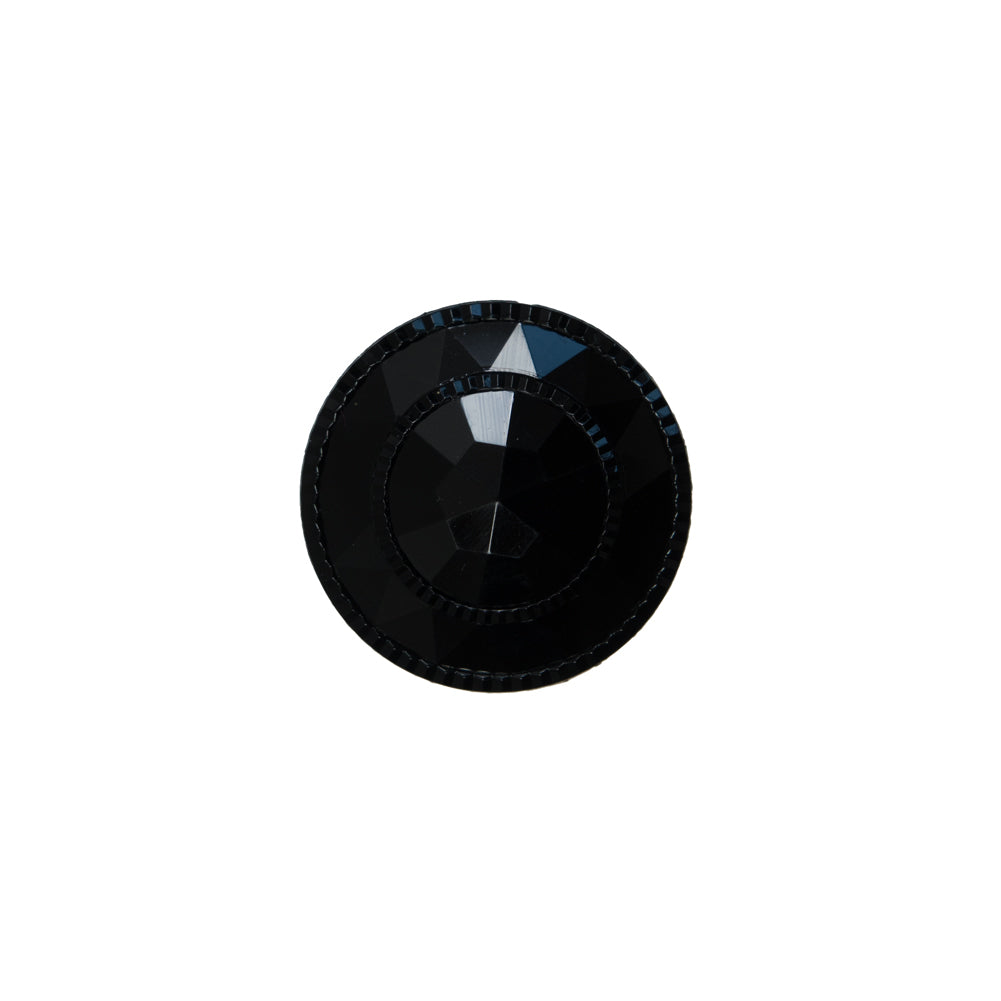 Italian Black Beveled Shank Back Button - 24L/15mm - Joann Fabrics