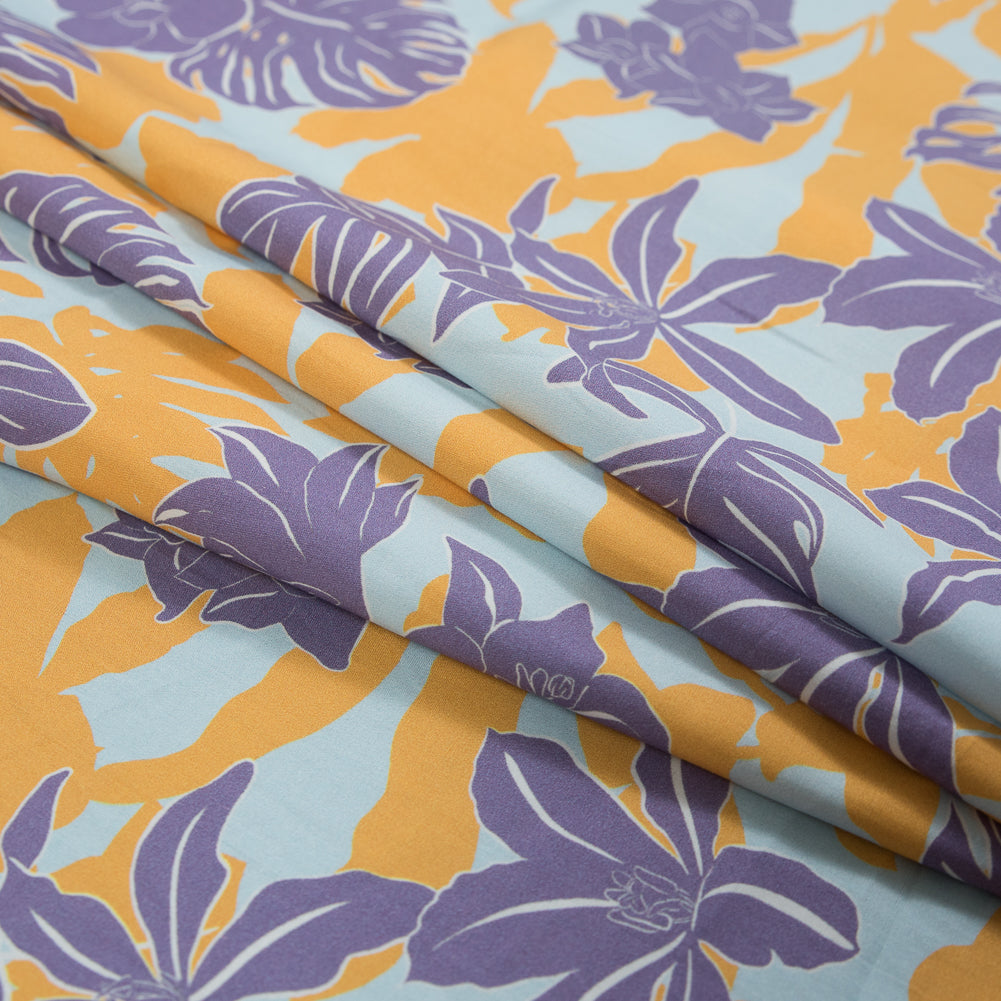 Mood Exclusive Renacimiento de la Humildad Purple and Yellow Cotton Poplin - Joann Fabrics