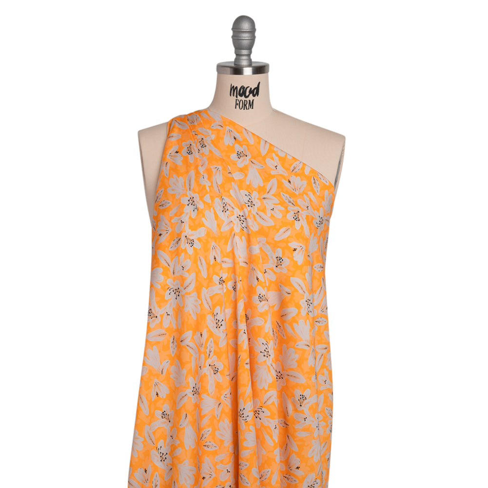 Rayon Challis - Yellow Floral - Daybreak Bloom Print - Mood Exclusive Chariot Collection - Joann Fabrics