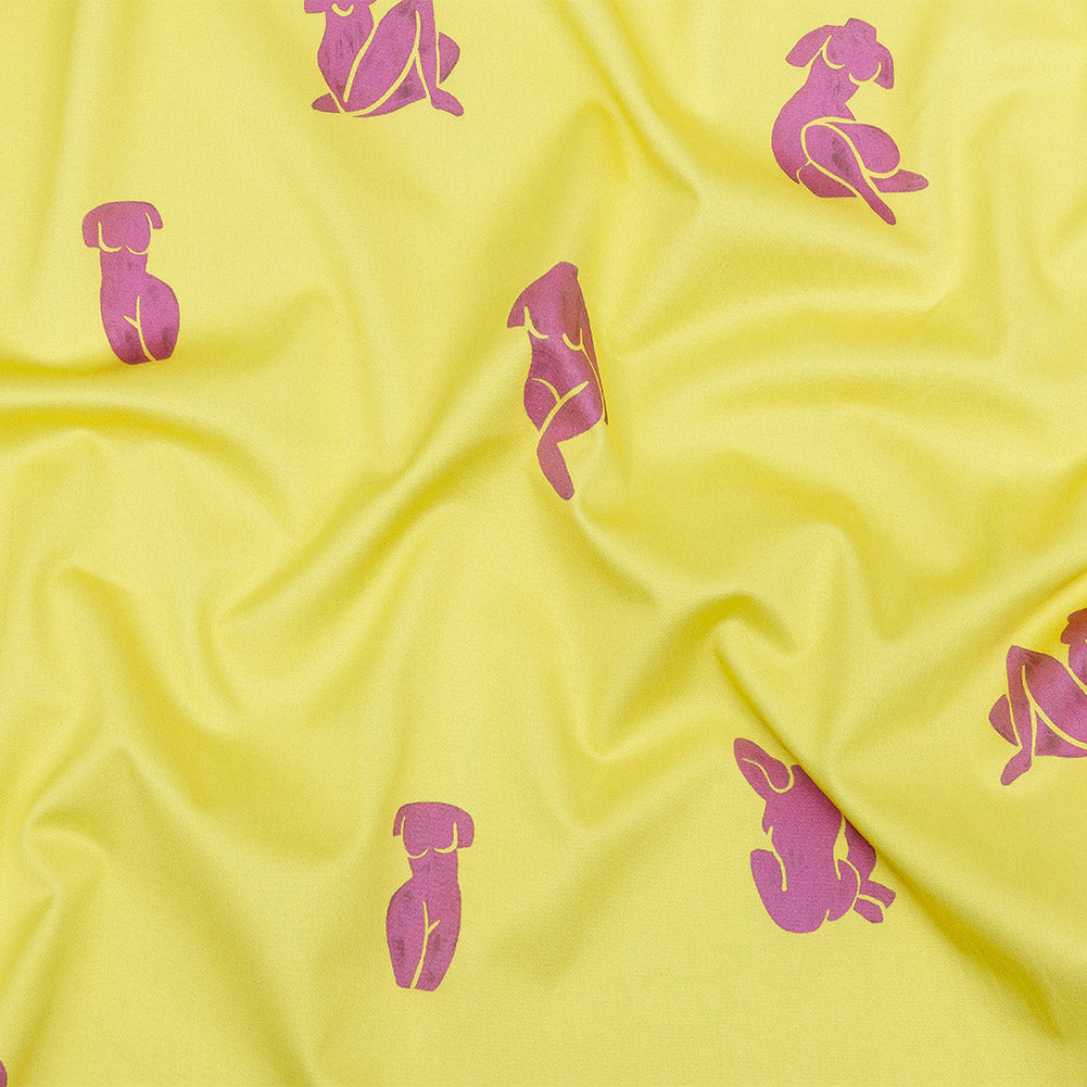 Mood Exclusive Yellow All Figured Out Stretch Cotton Sateen - Joann Fabrics