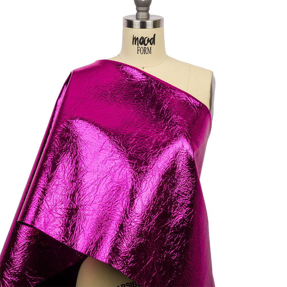Crinkled Mirror Vinyl with Fabric Backing - Fuchsia - Ingot Collection - Joann Fabrics