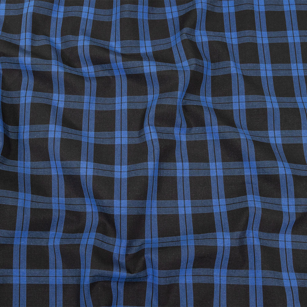 Stretch Limo and Deja Vu Blue Plaid Cotton Shirting - Joann Fabrics