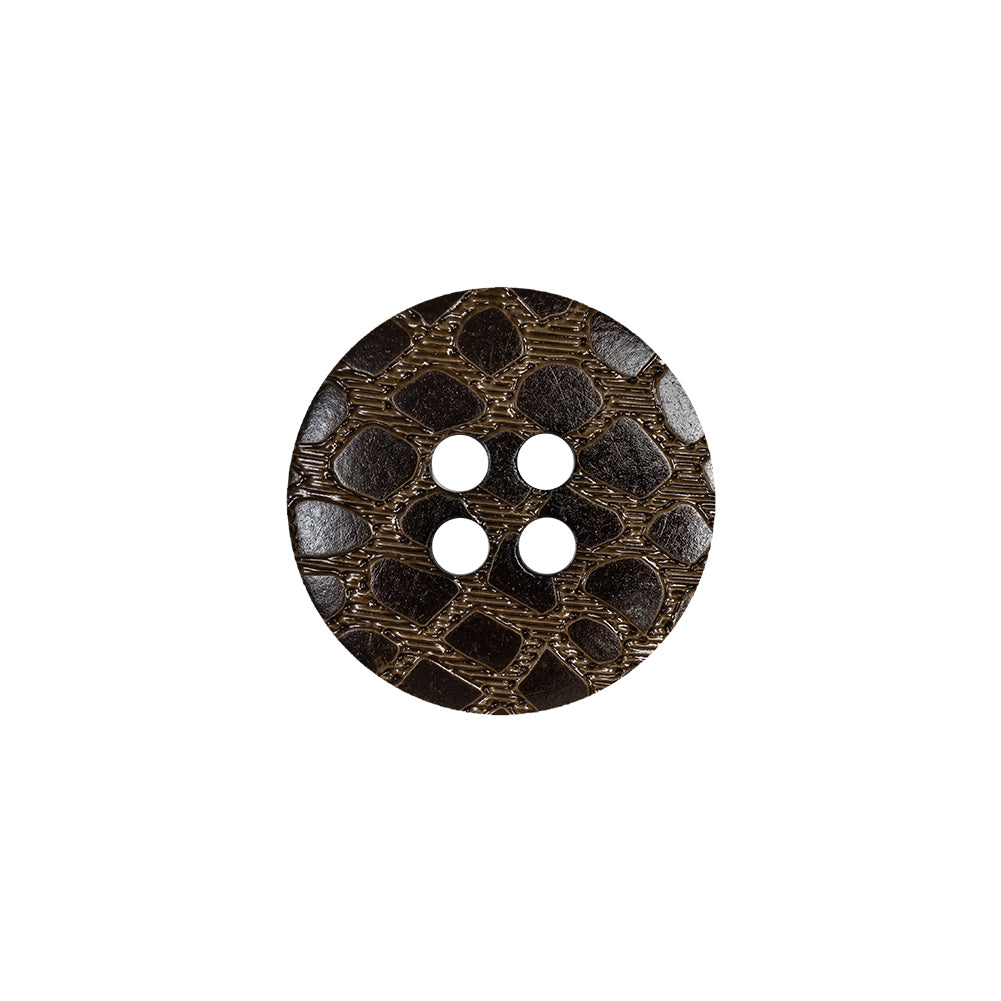 Dark Brown and Chestnut Reptile-Esque 4-Hole Button - 28L/18mm - Joann Fabrics