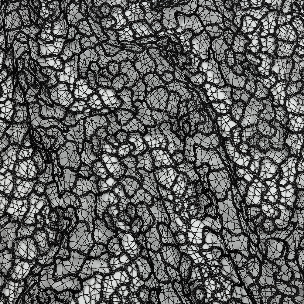 Guipure Lace with Glitter - Black Meandering Lines - Joann Fabrics