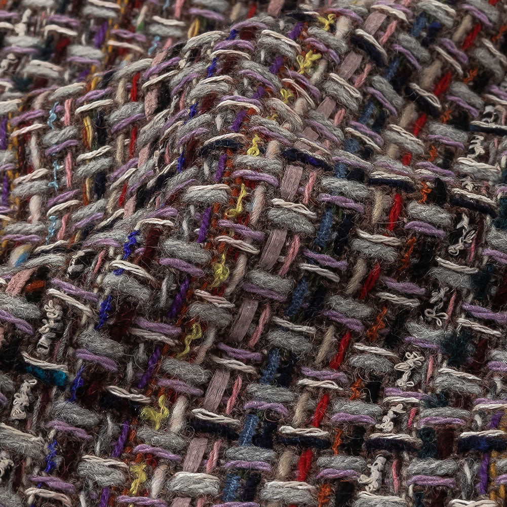 Gray, Navy and Multicolor Tweedy Plaid Blended Wool Woven - Joann Fabrics