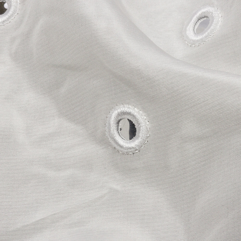 White Silk Taffeta with Embroidered Mirror Polka Dots - Joann Fabrics