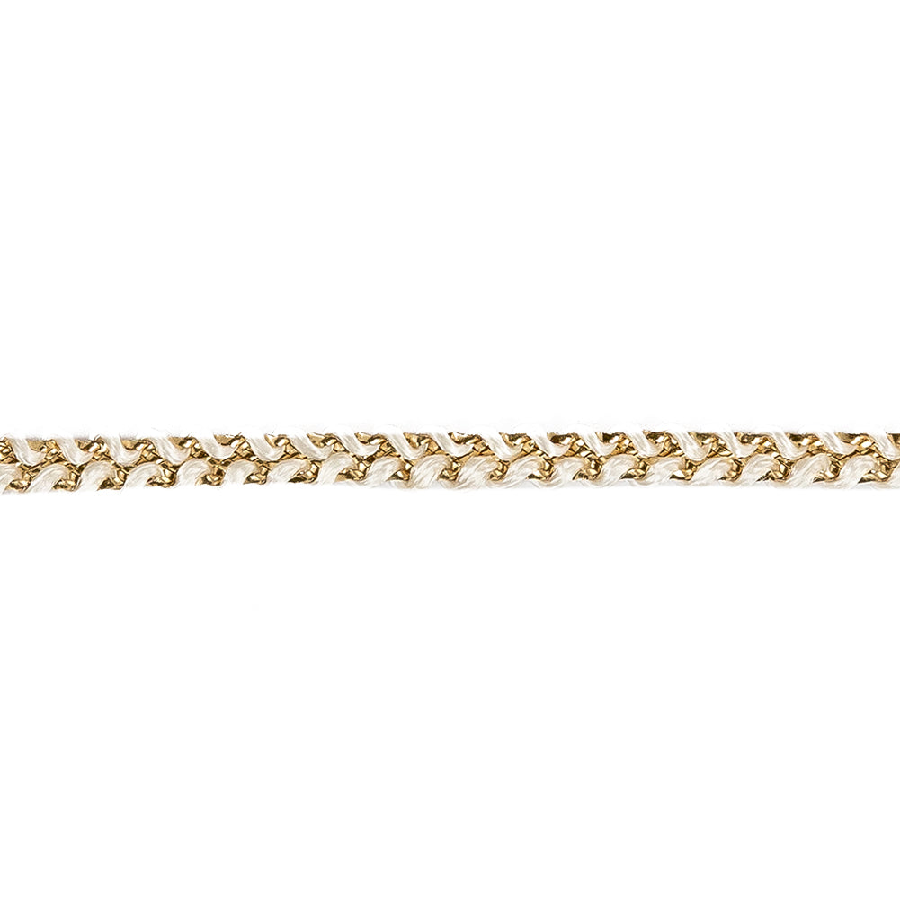 Metallic Gold and White Braided Trim - 0.2