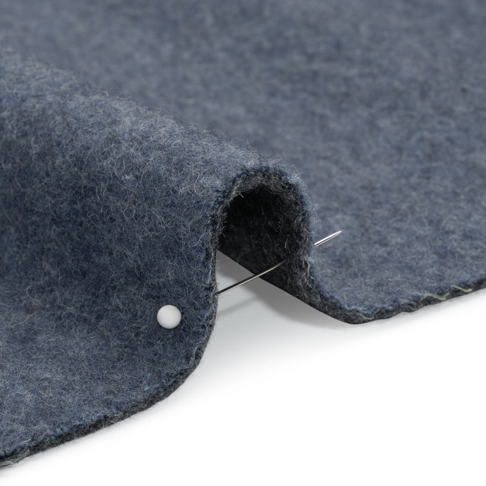 Italian Blue and Gray Brushed Wool and Polyester Double Cloth Coating - Joann Fabrics