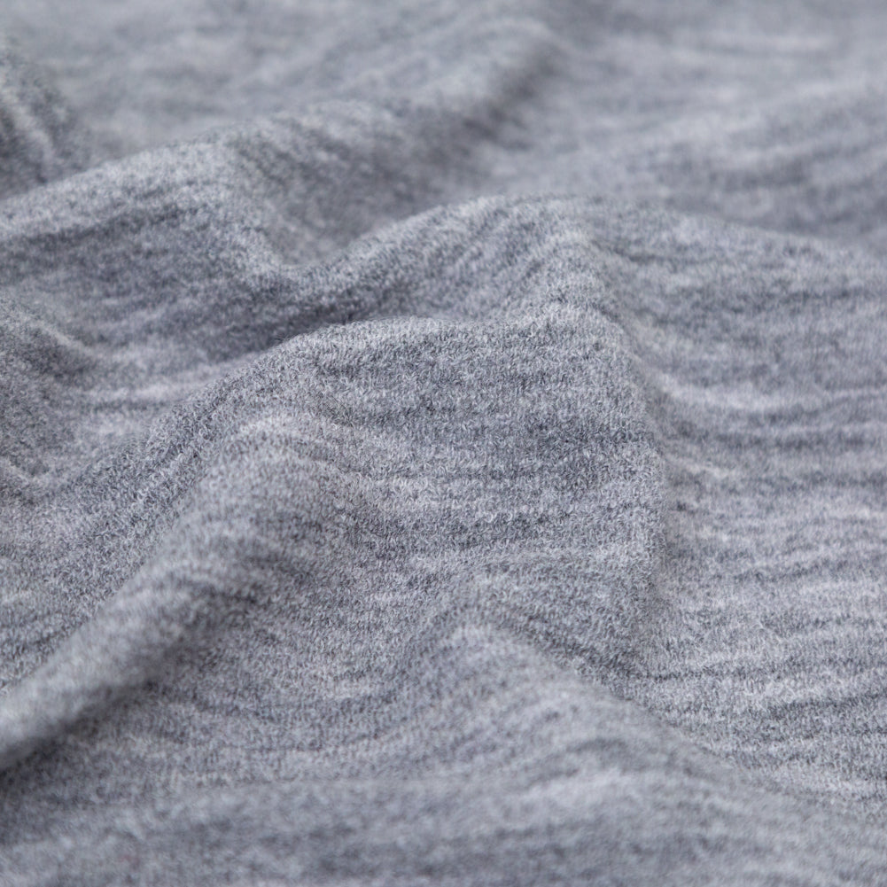 Italian Heathered Light Gray Creped Stretch Knit - Joann Fabrics