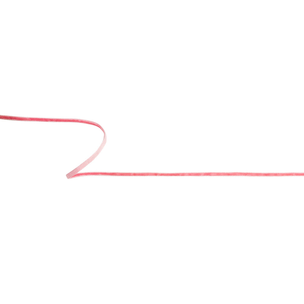 Bubblegum Pink Single Face Velvet Ribbon - 0.125