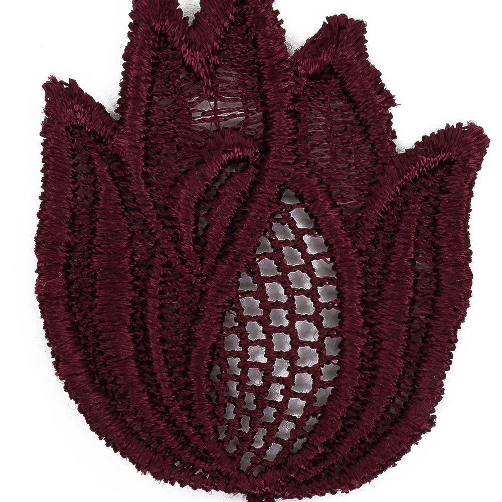 Windsor Wine Floral Lace Rayon Applique - 2.625