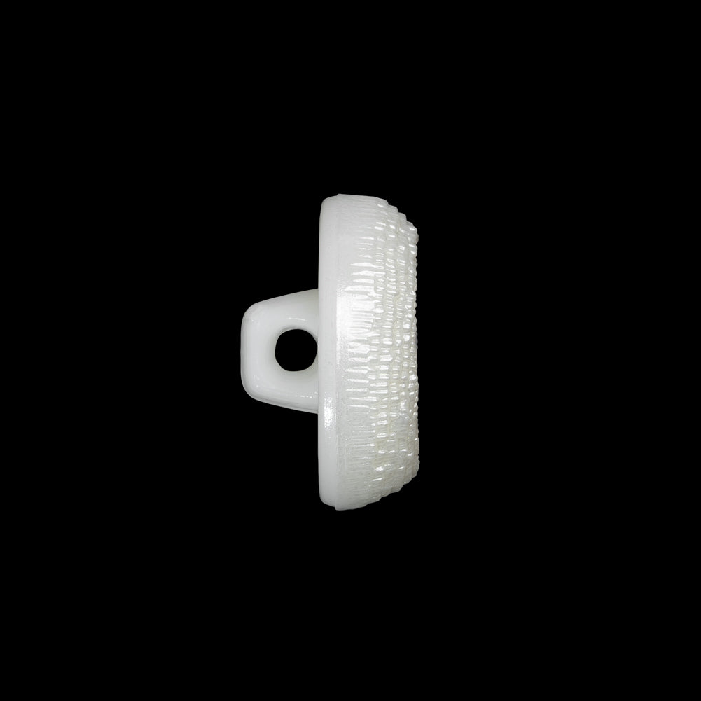 Concave Plastic Shank Back Button - White Beaded Look Embossed - 30L/19mm - Joann Fabrics