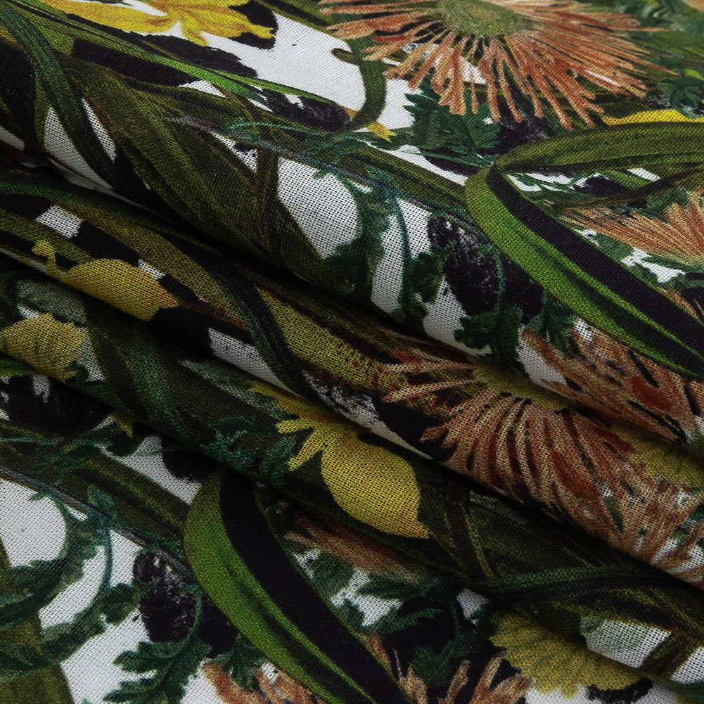 Mercerized Organic Egyptian Cotton Voile - Spotted Iris and Chrysanthemums - Toulouse Collection - Joann Fabrics