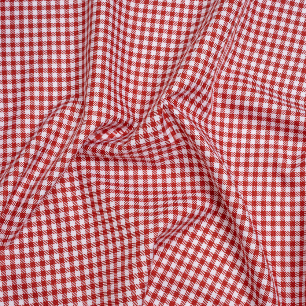 Cotton Twill Shirting - Red and White Gingham Check - Designer Deadstock - Joann Fabrics