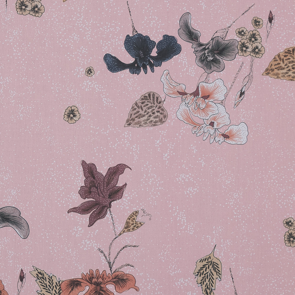 Cotton Poplin - Light Coral Floral and Spots - Flores al Amanecer Print - Mood Exclusive Felipe Collection - Joann Fabrics