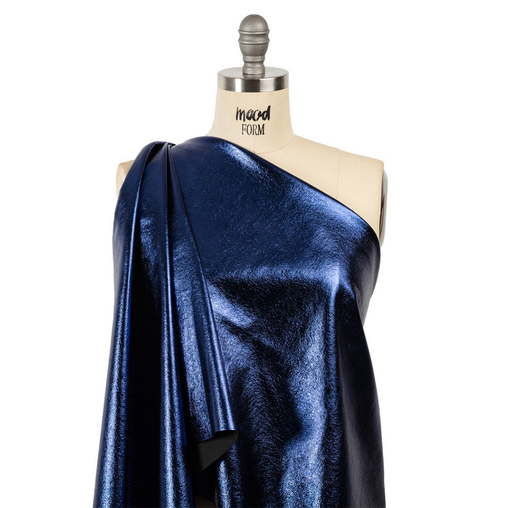 Textured Faux Leather - Metallic Navy - Ileana Collection - Joann Fabrics