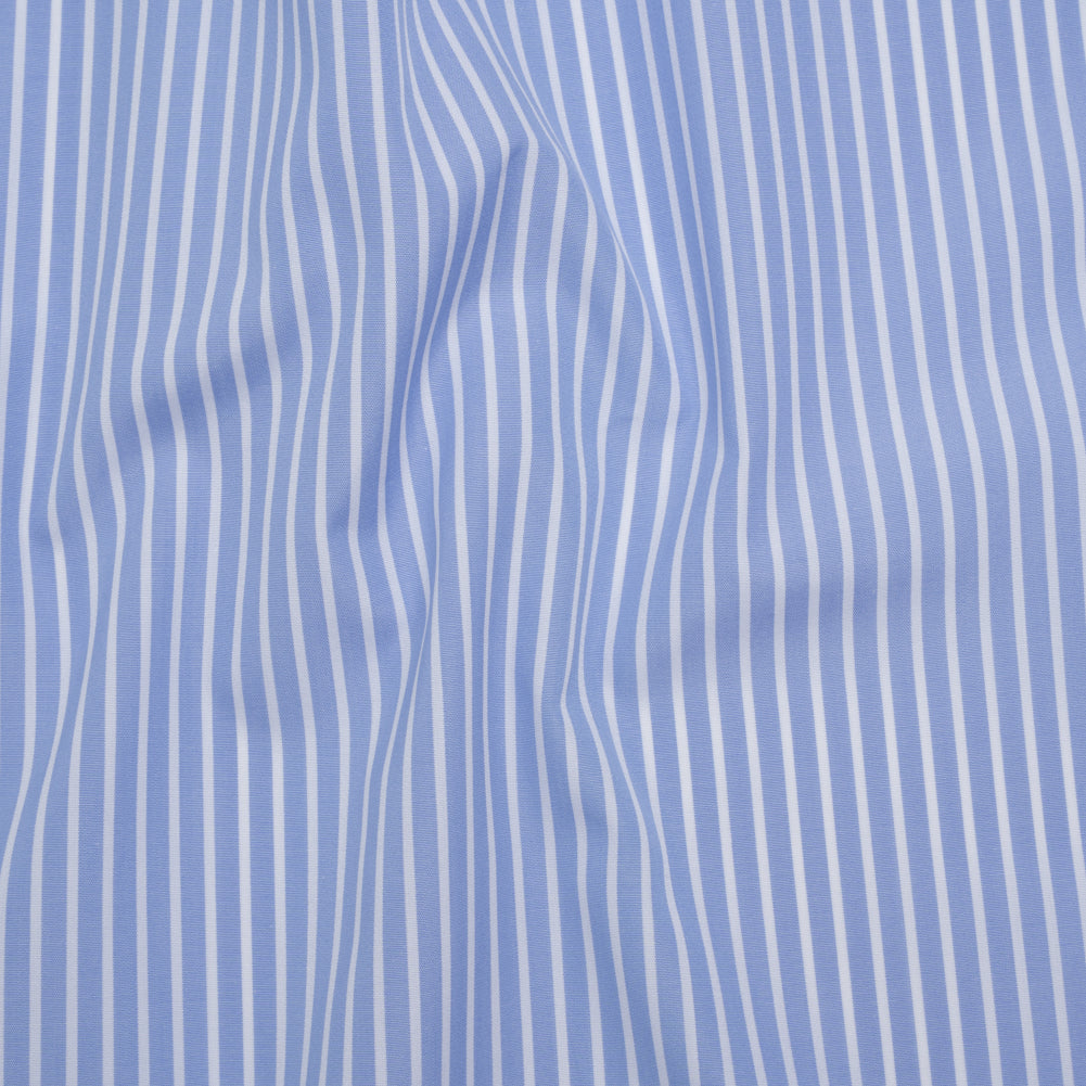 Cotton Poplin Shirting - Country Blue and White Stripes - Designer Deadstock - Joann Fabrics