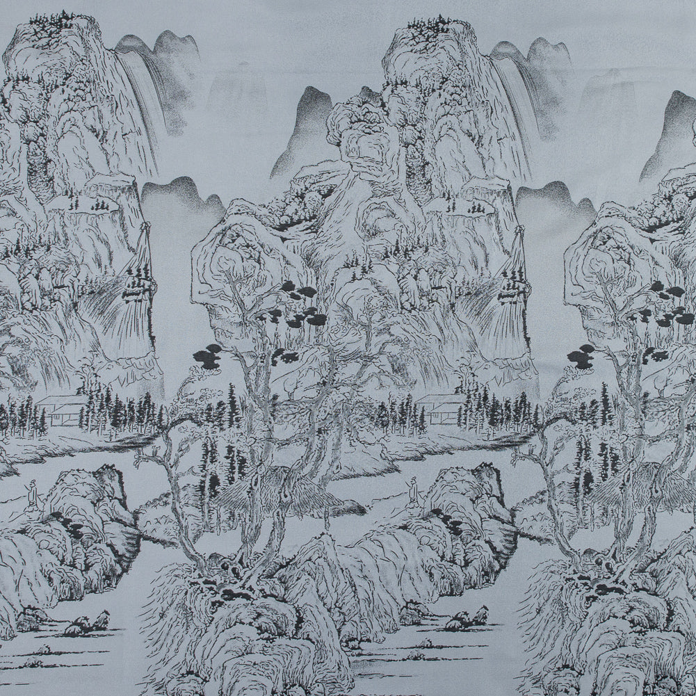 Silver and Black Landscape Jacquard Panel - Joann Fabrics