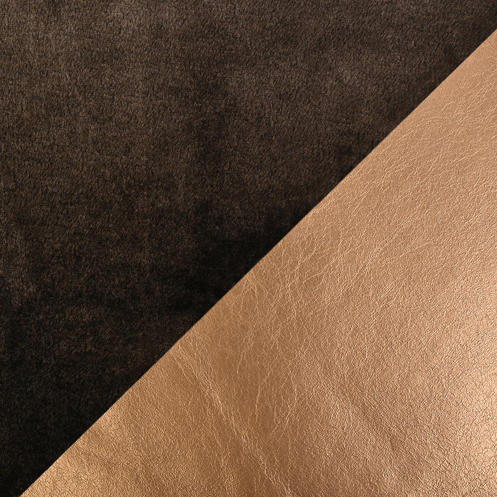 Brown Faux Fur with Metallic Gold Faux Leather Backing - Joann Fabrics