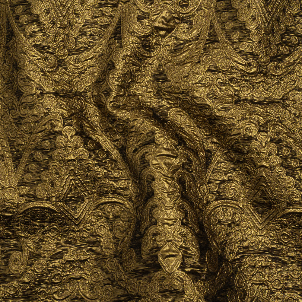 Metallic Luxury Brocade - Bright Gold Fancy Chandeliers - Joann Fabrics