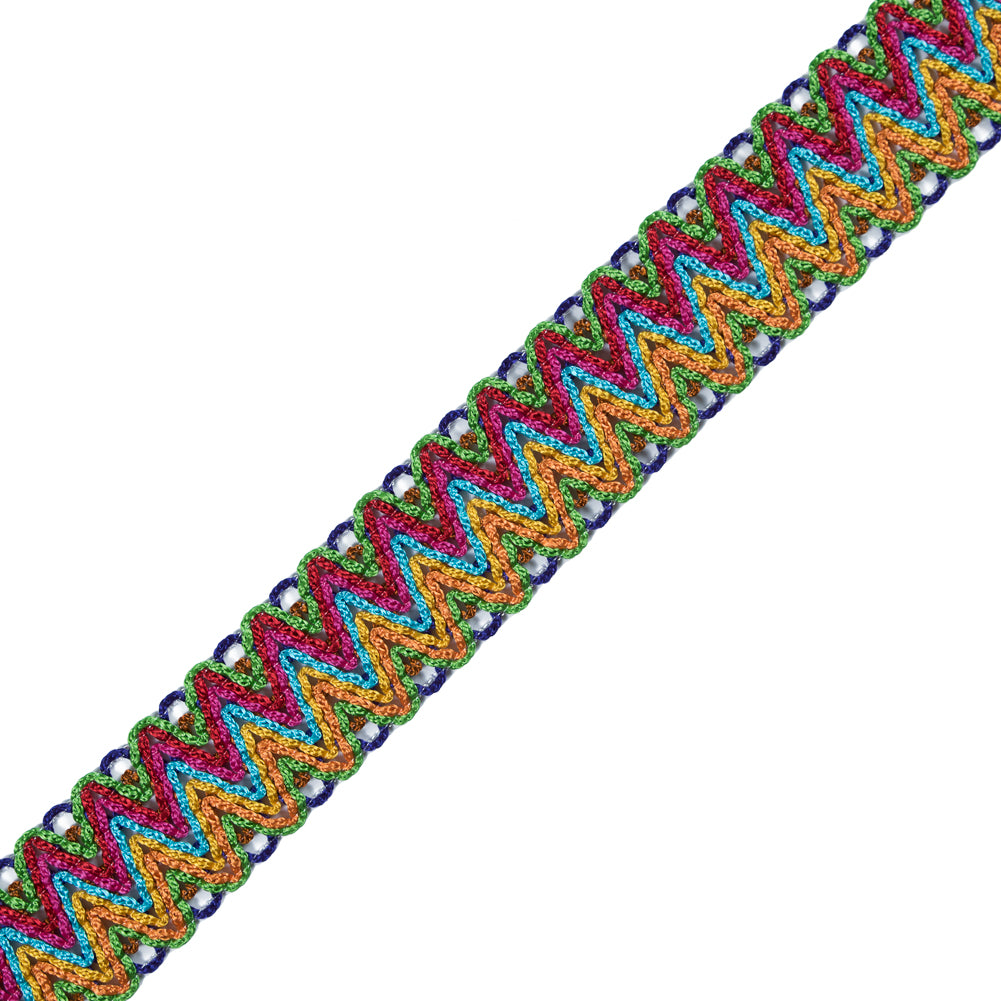 Crochet Multi-Color Zig Zag Trim - 1.25