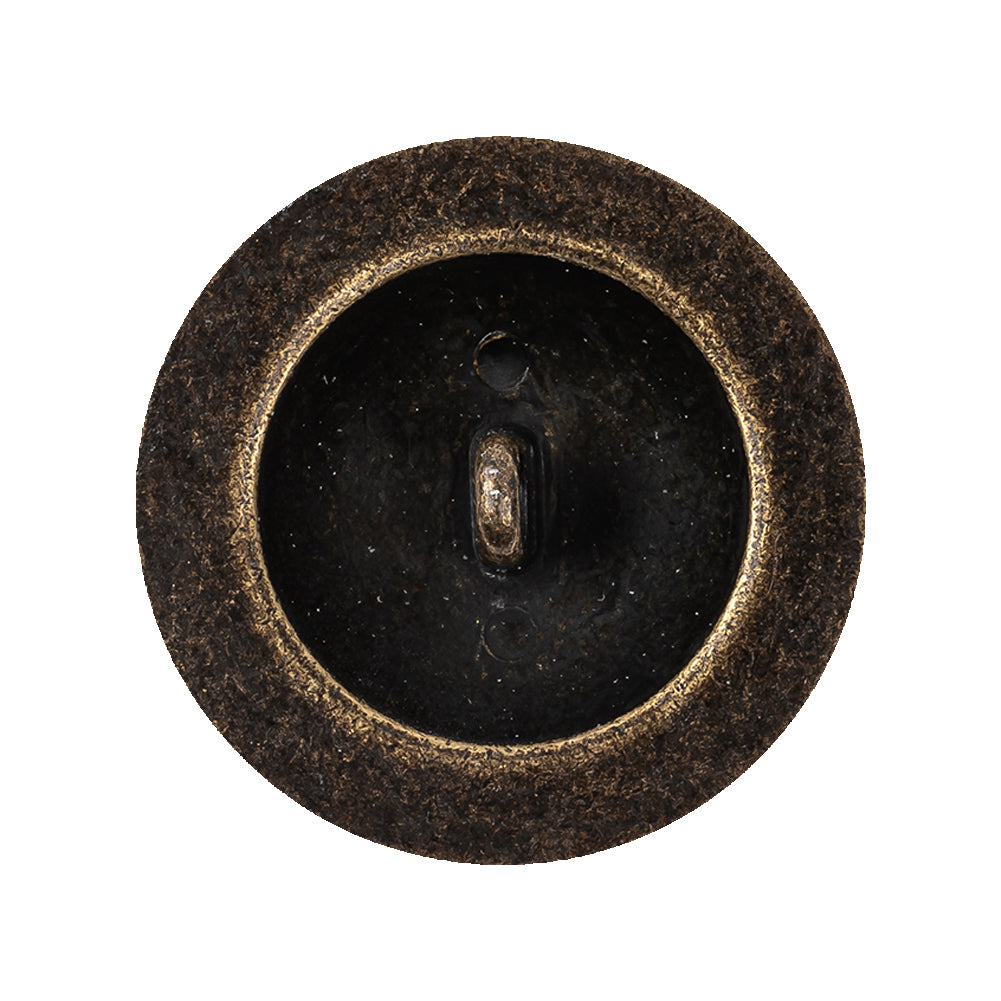 Old Brass Domed Metal Shank Back Button with Decorative Rim - 44L/28mm - Joann Fabrics