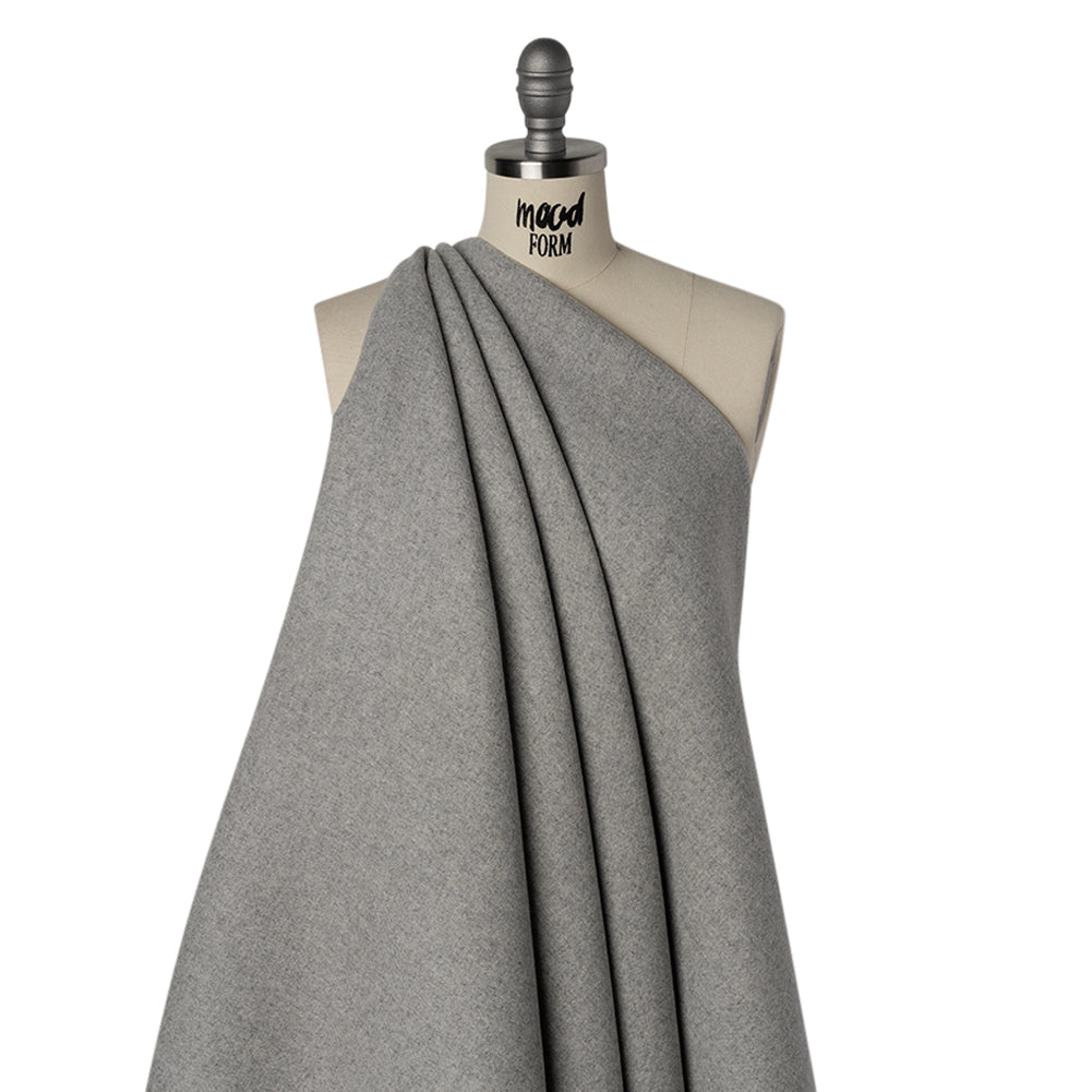 Recycled Brushed Wool Blend Twill Coating - Heathered Steel Gray - Made in Italy - Maeve Collection - Joann Fabrics