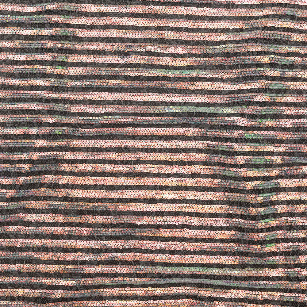 Netting with Baby Sequins - Aqua and Pink Iridescent Stripes on White - Joann Fabrics