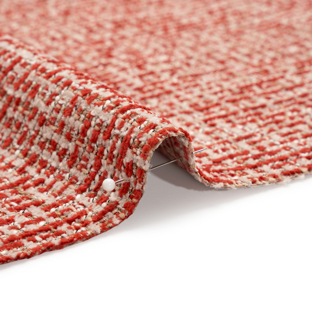 Crypton Ruby and Beige Tweed Polyester Upholstery Chenille - Joann Fabrics