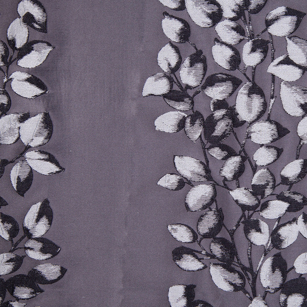 Gray and Black Columns of Leaves Brocade - Joann Fabrics