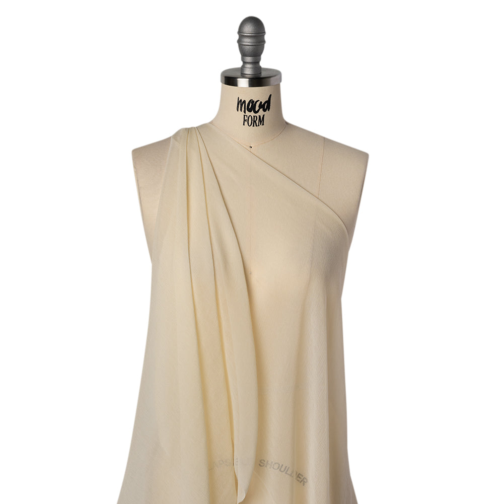 Crinkled Viscose Georgette - Cream - Famous Australian Designer Deadstock - Joann Fabrics