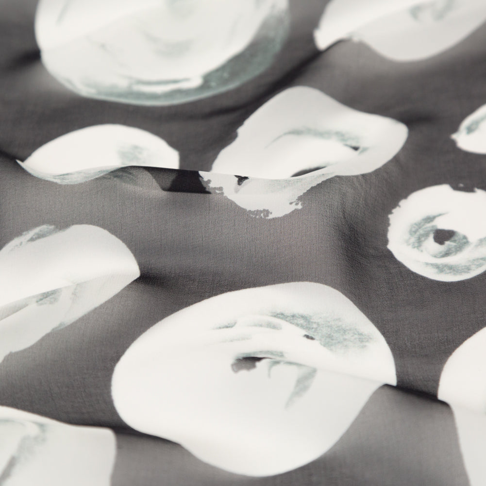 Black and White Rosy Silk Chiffon - Joann Fabrics
