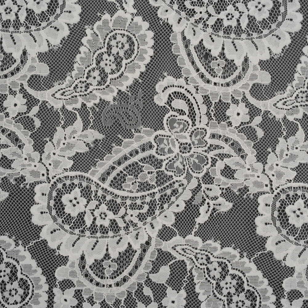Cotton Blend Re-Embroidered Lace - Cream Floral Paisley - Famous Australian Designer Deadstock - Joann Fabrics