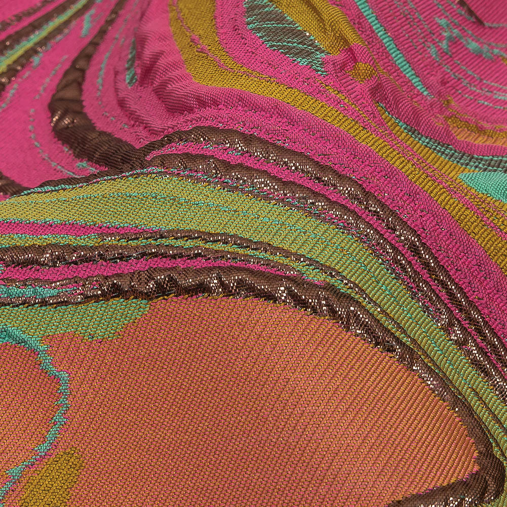 Rose Gold, Coral and Seafoam Marbled Metallic Luxury Brocade - Joann Fabrics