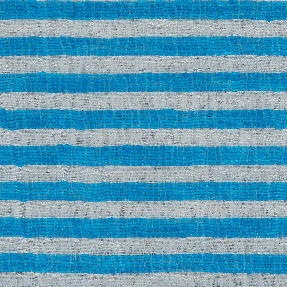 Malibu Blue/White Candy Striped Crinkled Organdy - Joann Fabrics