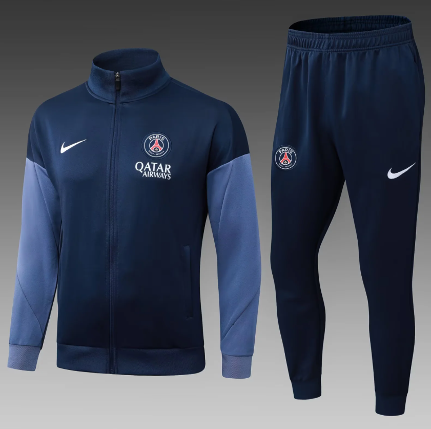 2025/2026 Psg Paris Saint-Germain Half-Pull Training Suit Royal Blue Set