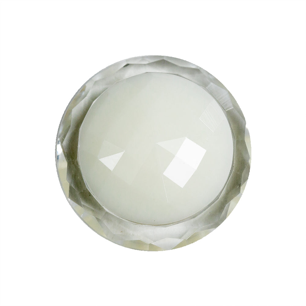 White and Transparent 2-Piece Faceted Shank Back Button - 36L/23mm - Joann Fabrics