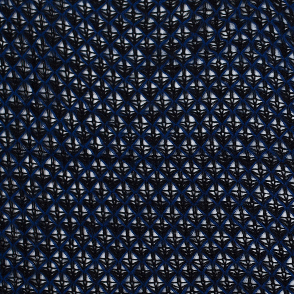 Lacey Diamonds Acrylic Knit - Black and Royal Blue - Joann Fabrics